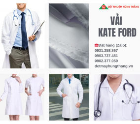 VẢI KATE FORD CHUYÊN DÙNG MAY ÁO BLOUSE BÁC SĨ, ĐỒNG PHỤC Y TÁ 