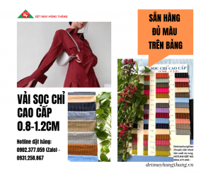 VẢI SỌC CHỈ  (KẺ SỌC, TUYTSI KẺ SỌC) CAO CẤP 0,8CM VÀ 1,2CM ĐÃ CÓ ĐỦ MÀU TRÊN BẢNG 