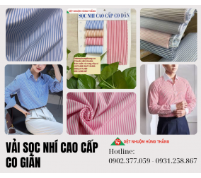 VẢI SỌC NHÍ CAO CẤP CO GIÃN 