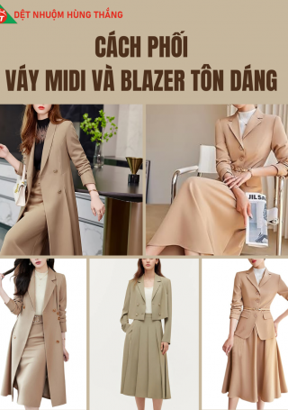 CÁCH PHỐI CHÂN VÁY MIDI VÀ BLAZER ĐỂ TÔN DÁNG