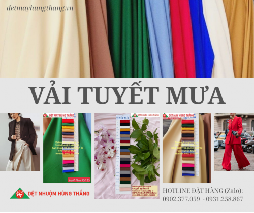 CHUYÊN DỆT NHUỘM, SẢN XUẤT VÀ CUNG CẤP SỈ VẢI TUYẾT MƯA  