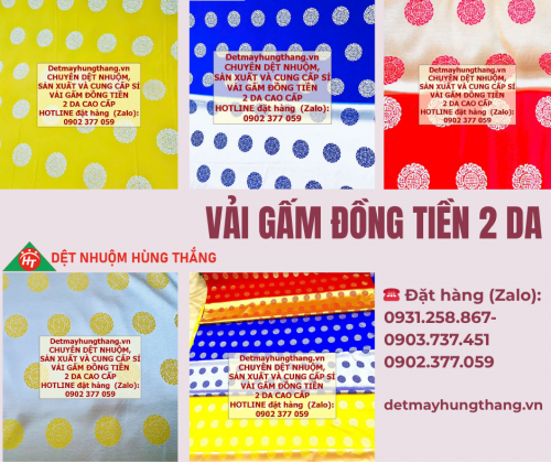 VẢI GẤM ĐỒNG TIỀN 2 DA MAY ÁO DÀI TRẺ EM