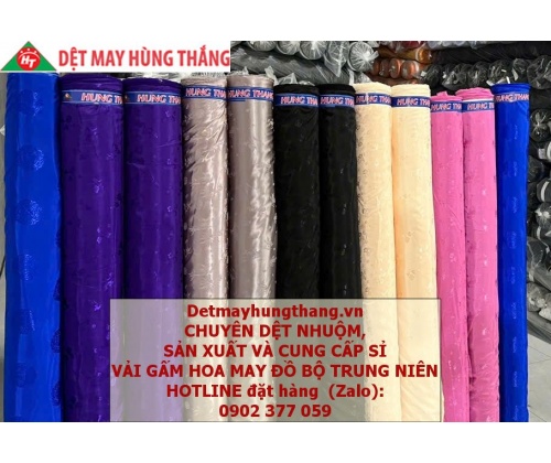 VẢI GẤM HOA MAY ĐỒ BỘ TRUNG NIÊN 