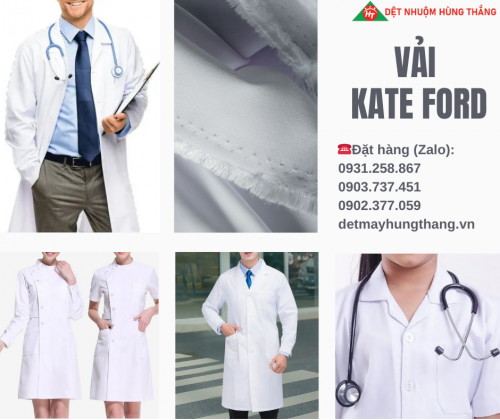 VẢI KATE FORD CHUYÊN DÙNG MAY ÁO BLOUSE BÁC SĨ, ĐỒNG PHỤC Y TÁ 