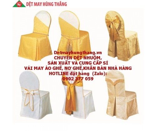 VẢI MAY ÁO GHẾ, NƠ GHẾ, KHĂN TRẢI BÀN NHÀ HÀNG TIỆC CƯỚI 