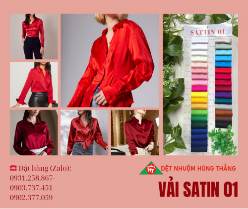 VẢI SATIN 01 - Chuyên dệt nhuộm, sản xuất và cung cấp sỉ