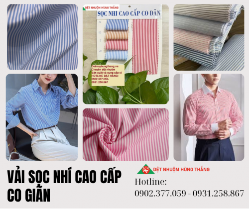 VẢI SỌC NHÍ CAO CẤP CO GIÃN 