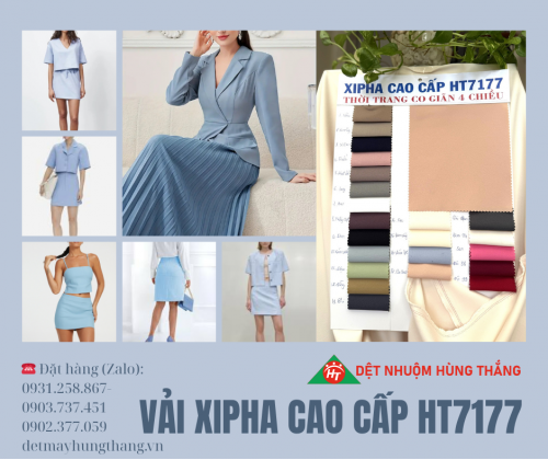 VẢI XIPHA CAO CẤP HT7177 - CHUYÊN DỆT NHUỘM, SẢN XUẤT VÀ CUNG CẤP SỈ
