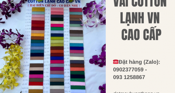 BẢNG MÀU VẢI COTTON LẠNH CAO CẤP VN (HAI BIÊN CHỈ ĐỎ)