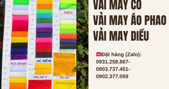 BẢNG MÀU VẢI MAY CỜ, ÁO PHAO CỨU HỘ, MAY DIỀU 